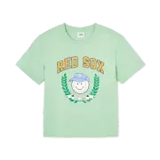 Unisex Kids Green Play Short Sleeve Tee Shirt Boston Redsox Lime