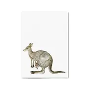 Australian Grey Kangaroo Painting Animal Nursery Art