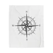Velveteen Plush Blanket, Nautical Compass Adventure Lover Throw, Travel