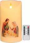 LED Prayer Flameless Candle with Remote Timer, Battery Powered Candle, Religious