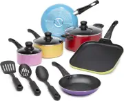 Easy Clean Nonstick Cookware Set, Dishwasher Safe Kitchen Pots and Pans Set, Com