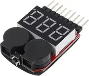 SHINEOFI Lipo Battery Voltage Tester with Alarm Battery Capacity Indicator Compact Design for Professional Use Low Voltage Alert Tool with LED Display