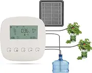 Automatic Watering System Smart Watering Device Dual Pump System WiFi/Voice/Manual Control Programmable Watering Time Built-in Battery Solar Panel/USB Charging Compatible with Alexa Google Home