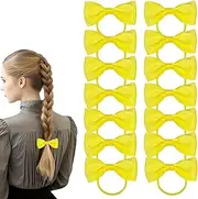 Bliceon 20 Pcs yellow Hair Accessories Set - Girls' Bobbles, Bows, School Bands, Green Ribbon Headbands, Clips, Elastic Hairbands, and Braids - for Kids and Women