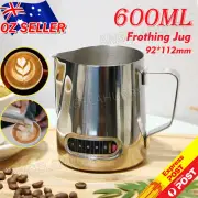 350/600ml Milk Frothing Thermometer Espresso Coffee Pitcher Jug -NEW