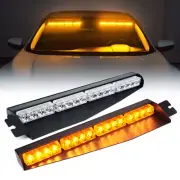 Xprite 2x LED Visor Strobe Light Bar Interior Sunshield Emergency Warning Amber
