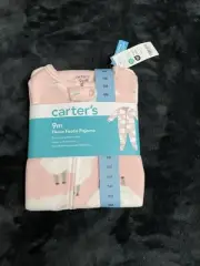 Carter’s Pink/White Sheep Fleece Footie Pajamas (Sz 9mo)