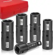 5 PCS 1/2" Drive Impact Socket Set, Flip Socket Set with Cr-Mo Steel, Includes