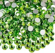 genie crystal ss20 Peridot Flatback Rhinestones 1440 Pcs Pack, 5mm Light Green Glass Rhinestone for Bling Tumbler, Shoes,Clothine, Costume, Glitter Decoration