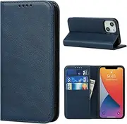 [Cavor] for iPhone 13 Case, iPhone13 Case Cowhide Pattern PU Leather Book Wallet Magnetic Kickstand Flip Cover Phone Cases with Card Slots(6.1") -Navy Blue