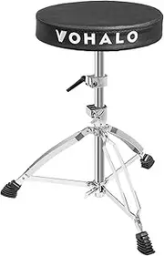 VOHALO Drum Stool Height Adjustable Drum Stool Foldable with Non-Slip Padded Seat Black
