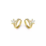 ANYCO Fashion Earrings Gold 925 Sterling Silver Sweet Stars CZ Zircon Huggies Hoop for Women Jewelry Ear Buckles