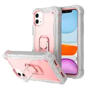 MCC Stylish Shockproof iPhone 11 Case Cover Apple iPhone11 Heavy Duty [Grey+Pink]