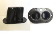 2Pc High Quality Dual Port Plastic DJ/PA Speaker Stand Internal Adapters Top Hat