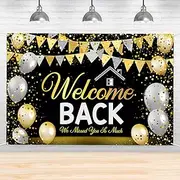 Welcome Back Backdrop,Returning Home/Back to School Party Supplies, Family Reunion Decor, Happy Retirement Sign Indoor Outdoor 6 * 4ft
