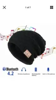 Pococina Upgraded 4.2 Bluetooth Beanie Music Hat Winter Knit Hat Cap Wireless as