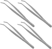 Mipcase 4pcs Stainless Steel Curved Tweezers for Precision Gardening for Succulent Care Terrarium Crafting and Needlework Fine Tip Design for Parts Handling
