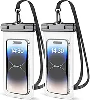 Waterproof Phone Pouch [2-Pack],IPX8 3D Waterproof Phone Case Dry Bag for iPhone 15/14/13/12/11 Pro XS MAX Samsung S23 S22 Phone Pouch for Beach Kayaking Travel up to 7.1"