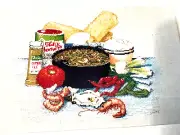 NEW ORLEANS SHRIMP GUMBO COUNTED CROSS STITCH GRAPH