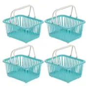 4PCS Mini Shopping Baskets with Handles Small Tiny Baskets, Cyan