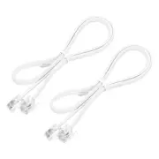 2 Pack Telephone Cord 1.6ft Phone Cable 6P6C with RJ12 Plug, White
