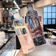 Transparent With Time Scale Water Bottle Creative Large Capacity Drink CuGY