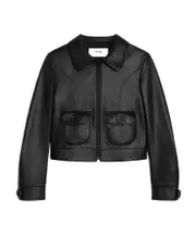 straight blouson jacket in soft lambskin FR36 black