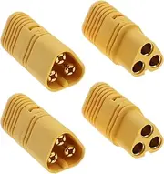 VGOL 2 Pairs MT60 3 Pole 3.5mm Motor Plug Male and Female Connector Set Gold Plated for RC ESC to Motor for Multicopter Quadcopter Airplane