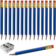 Adhere 25pcs Golf Pencils with earser Hexagon Wooden Pencils Graphite 2B for Golf Event Scoring,Classroom,Wedding,Company Meetings,Pew, Pocket (Navy Blue)