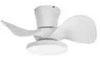 QRMOK Ceiling Fan Indoor White W/ Light + Remote + Reversible Dc Motor + Blades