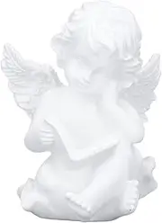Angel Garden Statue, Gigicial Reading Angel Sculpture Garden Angel Figurine Decor for Bedroom Office Library Outdoor Decor Shelf Living Room Home Decoration