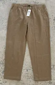 NWT Eileen Fisher Soft Wool Flannel Tapered Ankle Pant Honey SzXL F1FSY-P4272M