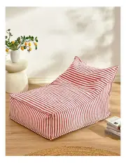 [Cadence & Co.] Oscar Faux Linen One Seater Bean Bag Lounge Cover in Red