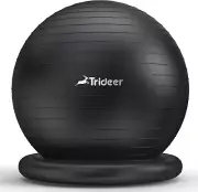 65cm Yoga Ball Chair with Base for Posture Improvement and Back Pain Relief
