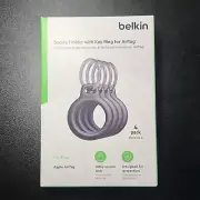 Belkin - Secure holder with Key Ring for Apple AirTag - 4-Pack, Black