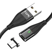 1M 3A Magnetic Cable Quick Charge 3.0 Fast Charging Micro USB Data Cable for Mobile Phone BLACK COLOR