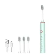 Ultrasonic Sonic Electric Toothbrush for Adults USB Rechargeable Waterproof Electric Teeth Tooth Brushes with 4 Replacement Heads