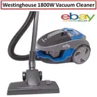 Westinghouse Vacuum Cleaner 1800W Bagless HEPA Filters 300W Brushless Motor Vac