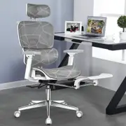 ALFORDSON Ergonomic Office Chair Mesh Gaming Seat White Grey