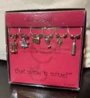 The Original… That Wine is Mine! ™ Wine Glass Charms, Set of 6 W/Vineyard Theme