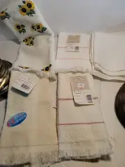 Charles Craft Fingertip Towel E-Z Stitch Border Tea Towels Lot Of 5