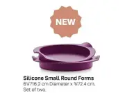 Tupperware Silicone Small Round Cake Baking Form Set of 2 Purple BRAND NEW