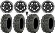 Fuel Anza Black 14" Wheels 27" Mud Lite XTR Tires Polaris RZR XP 1000 / PRO XP