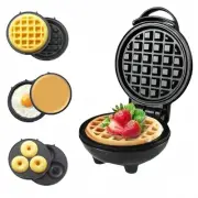 3 in 1 Mini Waffles Maker with 5 Removable Plates-Make Mini Waffles Donuts Pa...
