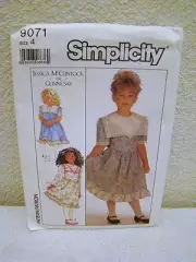 Simplicity Sewing Pattern #9071 - Child's Dress - Size 4, Uncut Pattern