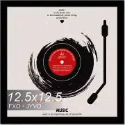 Vinyl Record Frame for the Wall Display Album Cover, Black 12.5 X 12.5