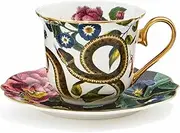 Spode Creatures of Curiosity Tea Cup and Saucer Fluted Black Snake (CRCSB8818-XG)