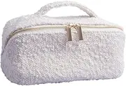 Bouclé Cosmetic Case - Cloud, Machine Washable, Stain Resistant, Toiletries Bag, Organiser, Make-up Storage, Skin Care, Bathroom Accessories, Large Capacity, Portable Pouch, Travel Storage, Cosmetics