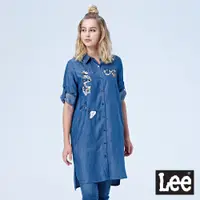 在飛比找蝦皮商城優惠-Lee 素面貼布長版長袖襯衫 女 藍 Modern LL18