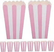 FOMIYES 24pcs and Striped Popcorn Boxes Easy to Assemble Paper Snack Containers Birthday Parties and Events Sturdy and Portable Snack Bowls for and Treats